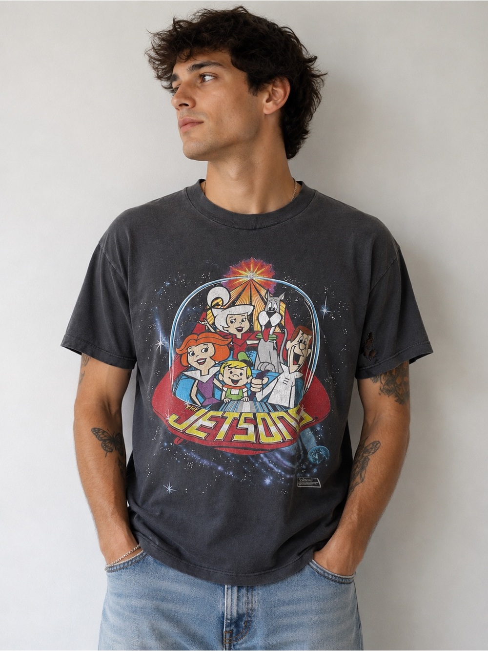 Vintage 90s Spring Ford The Jetsons Cartoon Graphic T-Shirt Single Stitch Mens S
